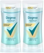 Degree Advanced Protection Antiperspirant Deodorant Vanilla & Jasmine for 72-Hour Sweat & Odor Control for Women, with Body Heat Activated Technology, 2.6 oz (Pack of 2)