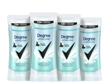 Degree Women’s Black+White 4 Count Antiperspirant Balm 2.6 oz – Protects from Deodorant Stains, Fresh Scent, 48H Non-Stop Protection