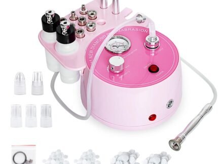 Diamond Microdermabrasion Machine Professional Plus, 3 in 1 Pink Diamond Dermabrasion Facial Beauty Equipment Skin Care for Vacuum Blackhead Removal & Spray, Suction Power 0-70 cmHg