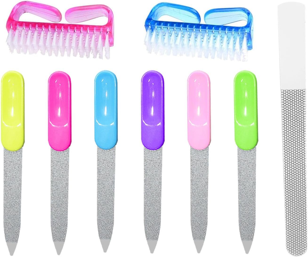 Double Sided Nail File Set with 6 Reusable Shaping Files & 2 Cleaning Brushes, Essentials for Daily Nail Care, Shaping Shellac Gel Nails, Home Manicure Pedicure Kit for Women & Men Double Sided Nail File Set with 6 Reusable Shaping Files & 2 Cleaning Brushes, Essentials for Daily Nail Care, Shaping Shellac Gel Nails, Home Manicure Pedicure Kit for Women & Men