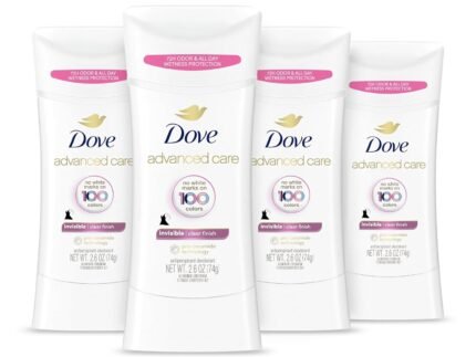 Dove Invisible Antiperspirant Deodorant Clear Finish 2.6 oz 4PK