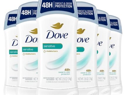 Dove Invisible Solid Antiperspirant Deodorant Stick for Women, 6 Count, Sensitive, for All Day Underarm Sweat & Odor Protection 2.6 oz