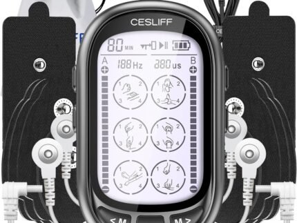 Dual Channel TENS EMS Unit 24 Modes 36 Levels, Upgraded Large Screen Intensity Muscle Stimulator for Back Neck Shoulder Pain Relief, Rechargeable Electric Pulse Massager TENS Machine with 10 Pads