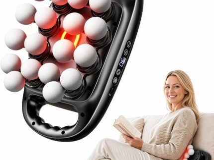 Dual Handle Massage Gun, 20 Head Multi Head Muscle Massage Machine, Quiet Handheld Head Massager for Back Neck Shoulder Leg, Gifts for Athletes Desk Workers Home Gym Use