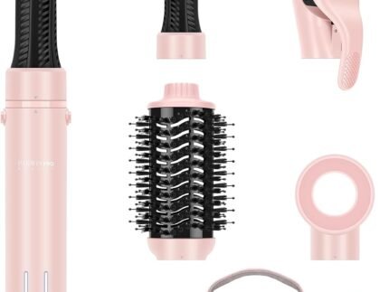 Dual Voltage Travel Hair Dryer Brush, 5-in-1 Air Styler Set with Travel Bag