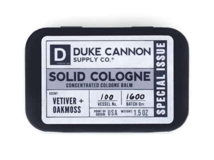 Duke Cannon Supply Co. Solid Cologne for Men Special Issue Vetiver and Oakmoss (Fresh Air, Sandalwood) – Concentrated Balm, Travel-Friendly Tin, 1.5 oz