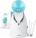 EZBASICS Facial Steamer, Nano Ionic Warm Mist for Facial Deep Cleaning Blue