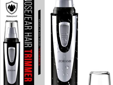 Ear and Nose Hair Trimmer Clipper – 2026 Professional Painless Eyebrow & Facial Hair Trimmer for Men Women,Battery-Operated Trimmer with IPX7 Waterproof,Dual Edge Blades for Easy Cleansing Black