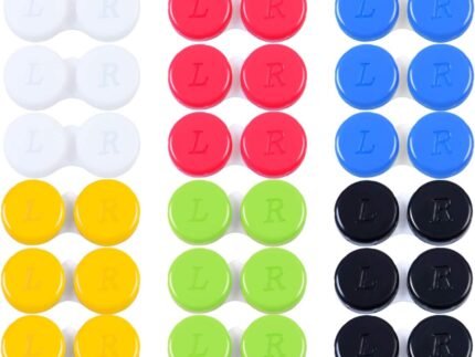 Elcoho 24 Pack Contact Lens Cases Contact Lens Holder Box Left/Right Eyes Contact Lens Container, 6 Colors