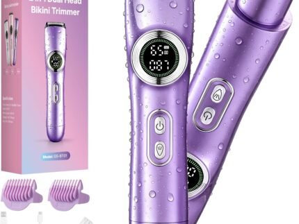 Electric Bikini Trimmer for Women, 2 in 1 Dual Head, Purple