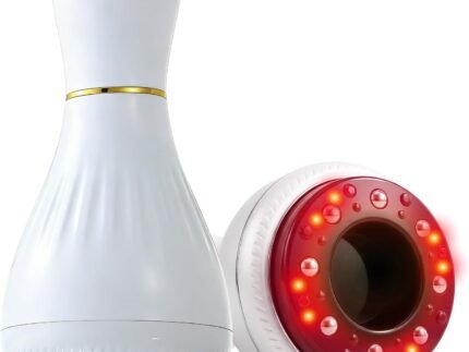 Electric Cupping Massager for Body with Suction, Red Light & Heat, Lymphatic Drainage Massager, 12 Intensity Body Sculpting Machine, Cellulite Massage Tool for Arms Legs Waist Back-White