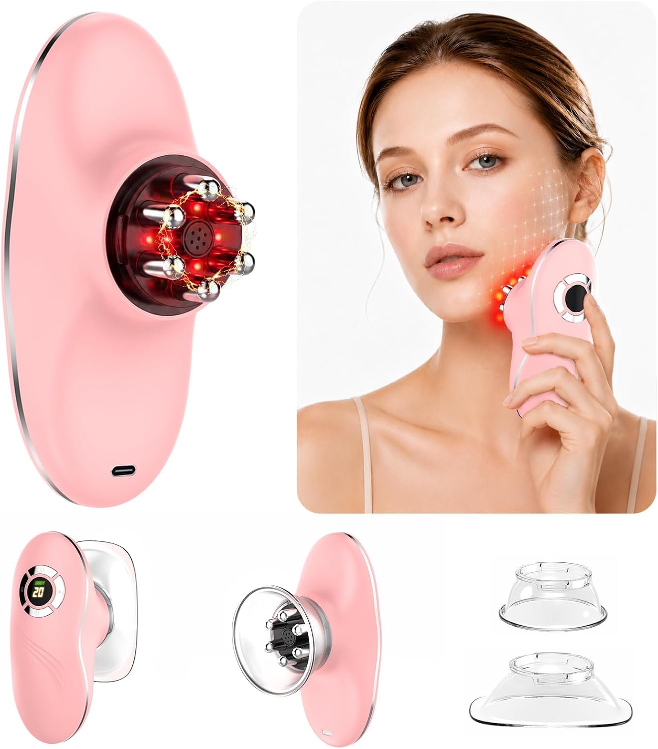 Electric Lymphatic Contour Face Brush for Jawline & Neck, Body Contouring Electric Lymphatic Contour Face Brush for Jawline & Neck, Body Contouring