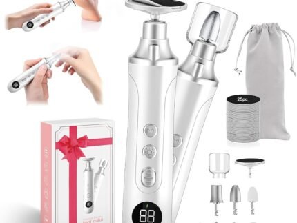 Electric Nail Drill Kit, Cordless Manicure Pedicure Kit with Memory Modes, 15 Speed Portable Nail Drill Machine, Callus Remover with 25Pcs Sandpaper Discs,Hand Foot Care Tool for Thick Nail Toenail