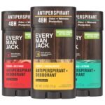 Every Man Jack Antiperspirant Deodorant for Men, Variety pack of 3 Scents