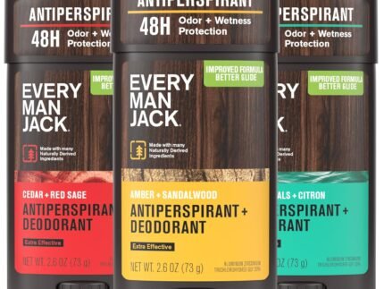 Every Man Jack Antiperspirant Deodorant for Men, Variety pack of 3 Scents