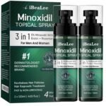 Extra Strength 5% Minoxidil Hair Regrowth Spray for Men & Women, 2 Bottles