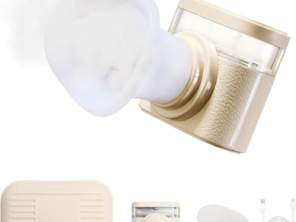 Eye Steamer for Dry Eyes Relief,Portable Electric Heated Steam Therapy Wand Machine with Moist Heat for Natural Tears Restore,Dry Eye Mist Sprayer with Warm Compress and 3 Level-Heat (Off White)