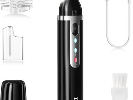 Eyebrow Trimmer, Electric Eyebrow Razor for Women Men, Rechargeable Painless LED Light Facial Hair Shaver Remover with Rinseable Blade for Face Lips Neck Leg