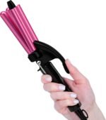 FARERY Mini Waver Curling Iron, 1/2 Inch, Hair Crimper for Women Beach Waves, Keratin & Argan Oil Infused, Dual Voltage, Pouch Bag