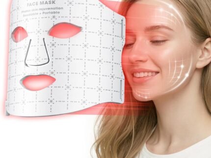 FDA-Cleared LED Light Therapy Mask, 7-Color Red Light Therapy for Face Anti-Aging, Wrinkle Reduction & Acne, Rechargeable Soft Silicone Home Skincare Device