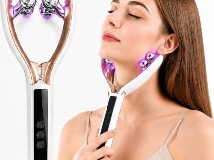Face Massager Tool Microcurrent Device: Facial Sculpting Lymphatic Drainage Massager with Light Therapy for Enhanced Lift & Tighten.（White）