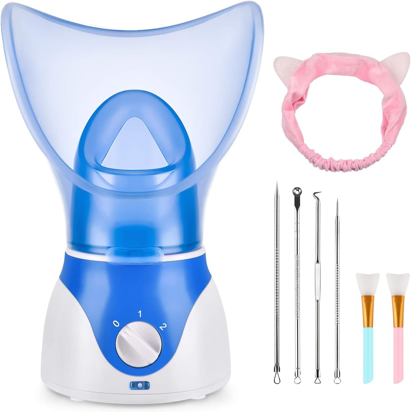 Face Steamer for Facial Deep Cleaning, Facial Steamer for Women, 2 Modes Nano Ionic Facial Steamer for Unclogs Pores, Hydrating, Blue(Include Blackhead Remover Kit, Brush, Headband) Face Steamer for Facial Deep Cleaning, Facial Steamer for Women, 2 Modes Nano Ionic Facial Steamer for Unclogs Pores, Hydrating, Blue(Include Blackhead Remover Kit, Brush, Headband)