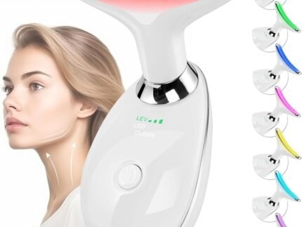 Facial Massager Face and Neck, Face 𝖲 culpting Wand Tool with 7 Color – Birthday, Christmas, Mothers Day, Valentines Day Gifts for Her Women Mom Best Friend Wife Teacher (White)
