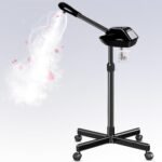 Facial Steamer Professional, Steamer for Face on Wheels, Black