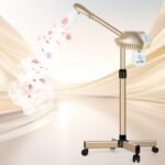 Facial Steamer Professional, Steamer for Face on Wheels, Champagne Gold