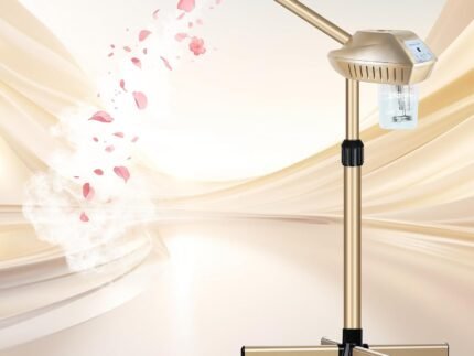 Facial Steamer Professional, Steamer for Face on Wheels, Champagne Gold