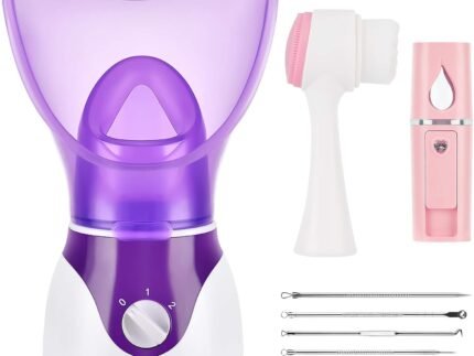 Facial Steamer for Face Nano Facial Mister Sprayer Set, Face Steamer for Facial Deep Cleaning, Portable Mini Face Steamer for Clogged Pore, Sinuses (Include Blackhead Remover Kit, Brush)