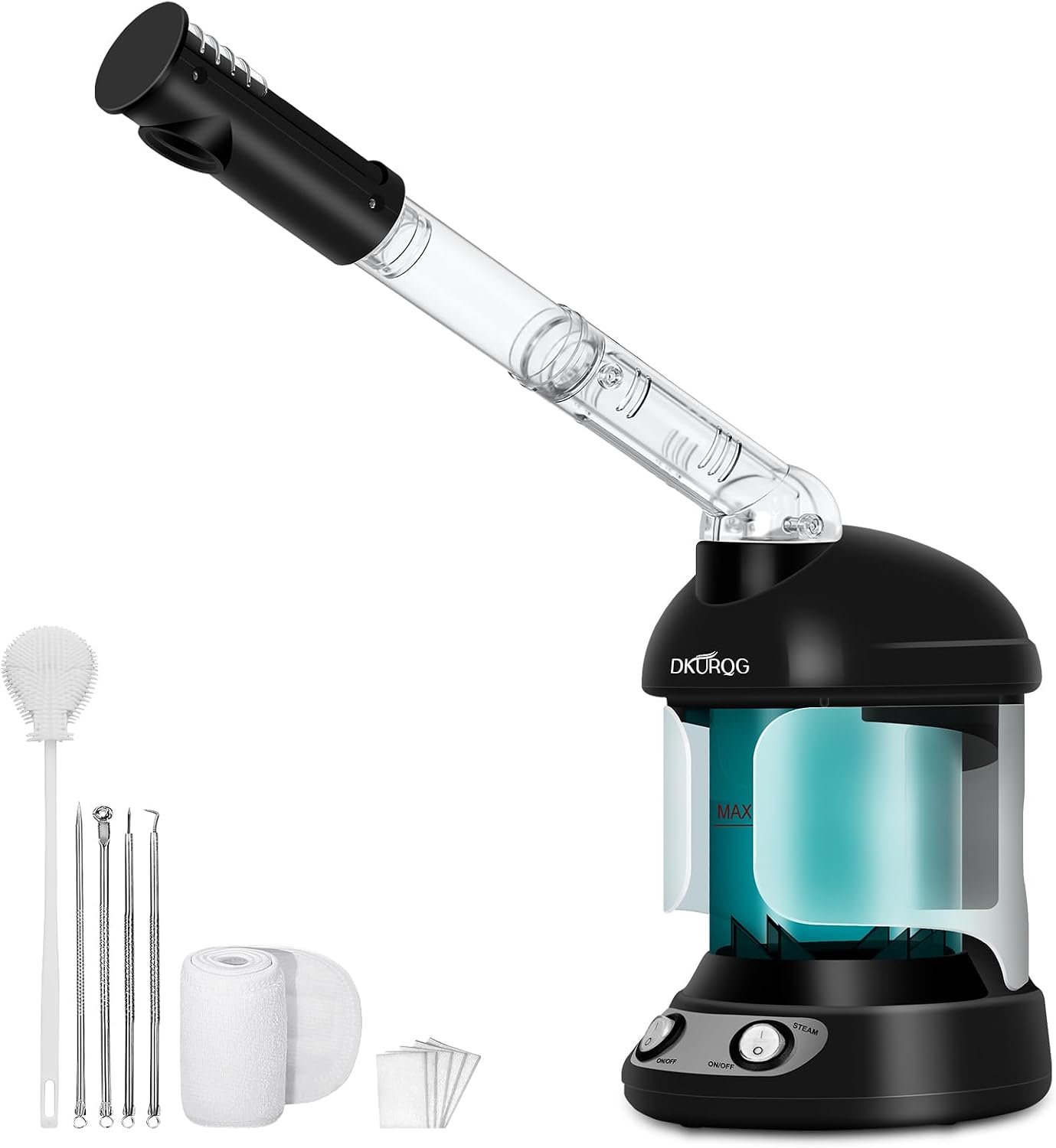 Facial Steamer with Extendable 360° Rotating Arm Black Facial Steamer with Extendable 360° Rotating Arm Black