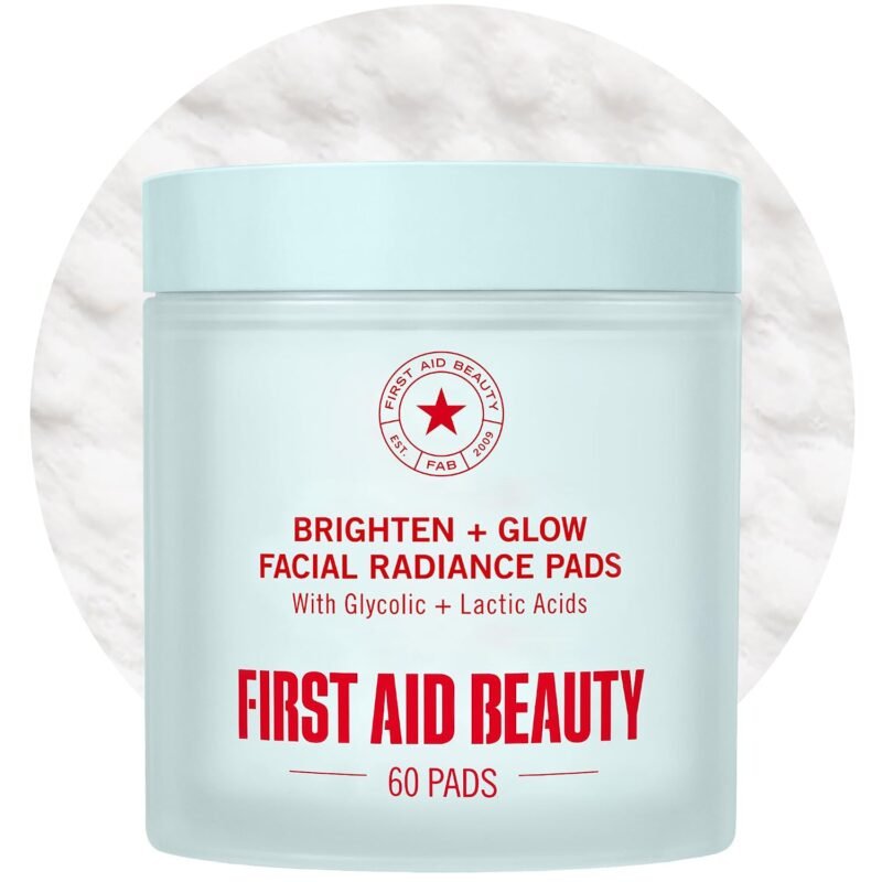 First Aid Beauty Brighten & Glow Facial Radiance Pads, AHA, Sensitive Skin