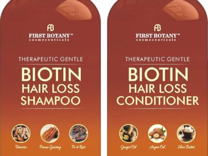 First Botany, Hair Growth Shampoo Conditioner Set – An Anti Hair Loss Biotin Shampoo & Conditioner with DHT blockers to fight Hair Loss For Men & Women, All Hair types, Sulfate Free – 2 x 16 fl oz