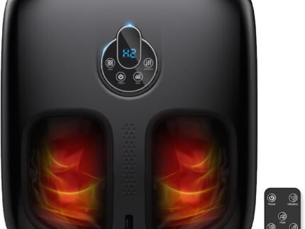 Foot Massager with Heat, 4 Modes & Vibration & Compression & Rolling for Feet Toes Relief, Electric Shiatsu Foot Massager with Remote, Fits Up to Men’s Size 12, Gift for Women Men Father’s Day