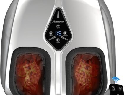Foot Massager with Heat,Deep Shiatsu for Plantar Fasciitis（Silver）