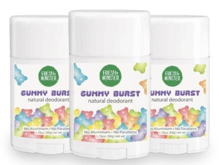 Fresh Monster Kids Natural Deodorant, Gummy Burst, 1.76 oz 3-Pack