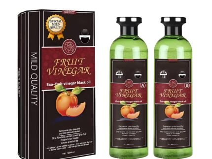 Fruit Vinegar Hair color | Ammonia Free | Gray Coverage | Non-Staining | Long-Lasting | 33.8 fl oz |1000 ml | Unisex Hair Color | Natural Black