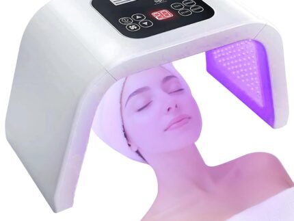Fxtiaa LED-Face-Light-Therapy, 7 in 1 Color LED Face Mask Facial Body Beauty Equipment,Grey White