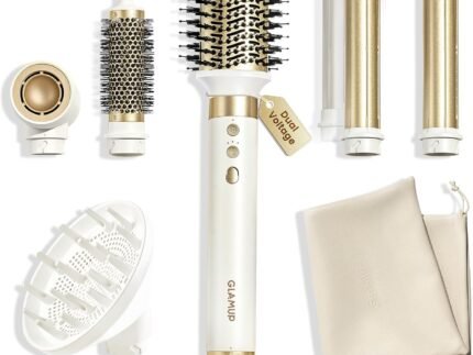 GLAMUP Dual Voltage 6-in-1 Extra Long Wrap AirCurler Hot Air Styler