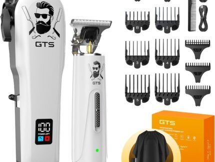 GTSPro Hair Clippers for Men, Clippers and Trimmers Set, Barber Clippers, Electric Hair Trimmer with Box, Gifts for Men White