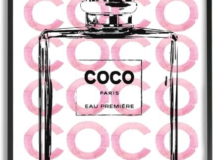 ‘Glam Perfume Bottle Brand Text’| Framed Giclee Art