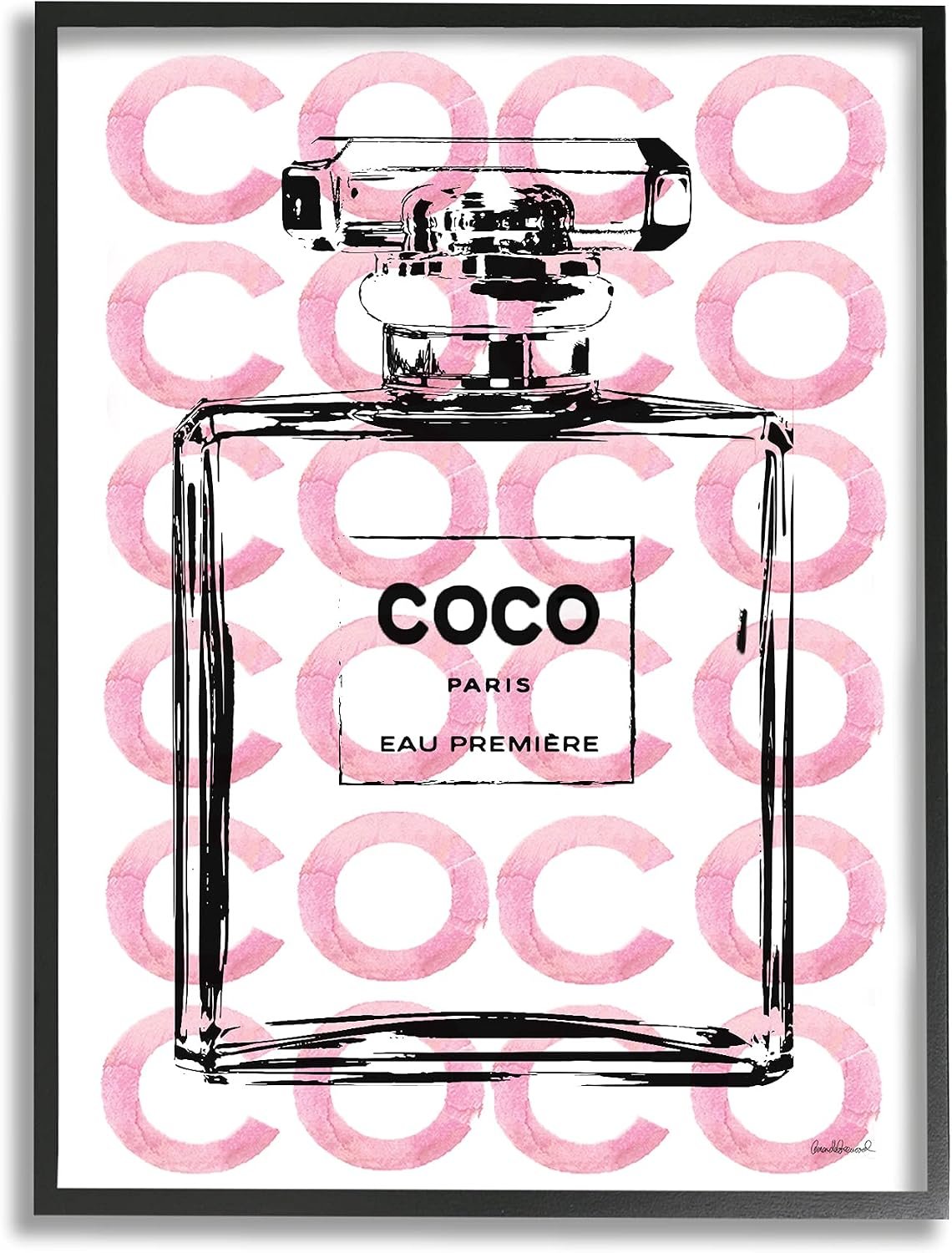 ‘Glam Perfume Bottle Brand Text’| Framed Giclee Art ‘Glam Perfume Bottle Brand Text’| Framed Giclee Art