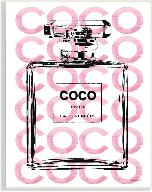 'Glam Perfume Bottle Brand Text'| Wall Plaque Art