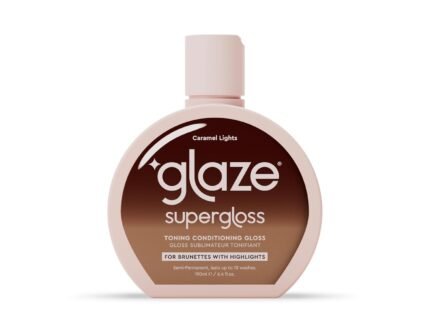 Glaze Supergloss Color Conditioning Gloss With Dispensing Pump – Hydrating Semi-Permanent Color Hair Gloss & Shine Boost – Vegan, Cruelty-Free – 6.4 fl oz – Caramel Lights – Warm Caramel Toner