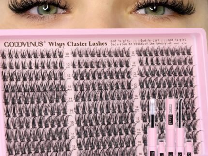 Goddvenus Lash Clusters Kit Wispy Eyelash Clusters Lashes Natural DIY Lash Extension Kit 10-16mm Cluster Eyelash Extensions Kit 300pcs C Curl Individual Lashes Cluster Eyelash (No Tweezers)