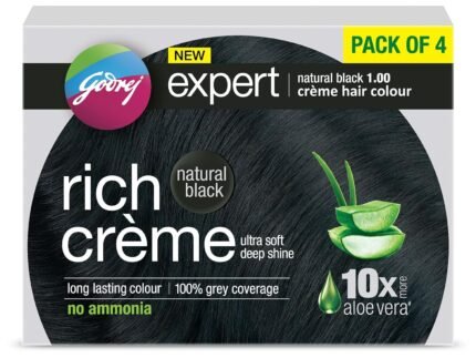 Godrej Expert Rich Crème Hair Colour Shade – Pack of 4 (NATURAL BLACK)