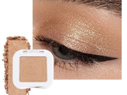 Gold Eye Shadow Palette Single Makeup for Older Women, Gold Bronze Copper Brown Shimmer Glitter Sparkly Metallic Cream Eyeshadow Palette, Brightener High Pigment Monochrome Mini Eyeshadow