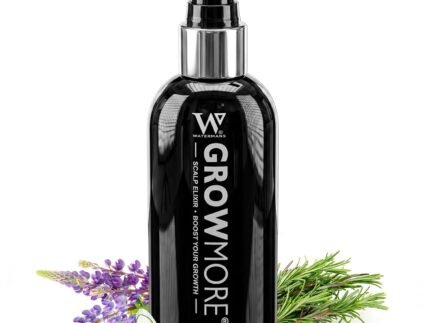 Grow More® Elixir – Leave In Hair Growth Serum for Thicker-Looking Hair & Improved Scalp Condition with Biotin, Caffeine, Rosemary & More – Sulfate-Free Hair Oil for Women & Men, 100mL