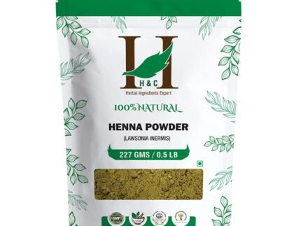 H&C 100% Natural and Pure Henna Powder/Lawsonia Inermis 227 gms (1/2 LB) for Hair